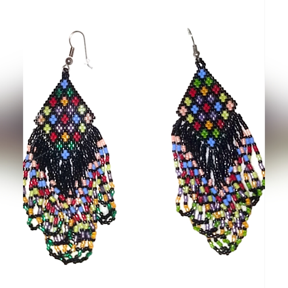 NWOT hand beaded earrings